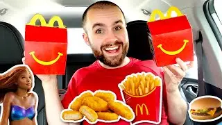 McDonald’s NEW Little Mermaid Happy Meal MUKBANG!