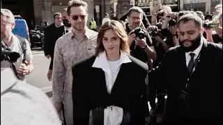 Emma Watson and Derek Blasberg at the Schiaparelli Fashion Show in Paris