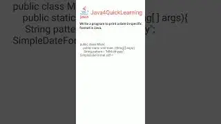 Program to print a date in specific format in Java || Interview Questions || 
