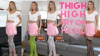 Thigh High Try On Haul | Tights, Stockings, Nylon, Thigh Highs | SHEIN