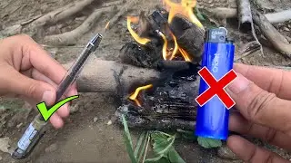 Simply use a pen, you dont even need to buy a gas lighter to light a fire