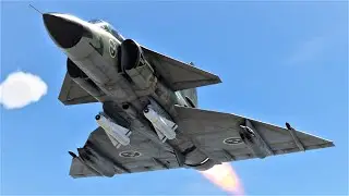 AJ37 Viggen Using TV Missiles & Rockets