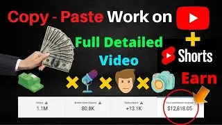 Earn 1000$ From doing Copy Paste Work on Youtube || Quotes Sharing Youtube Money Machine