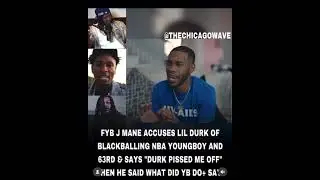 FYB J Mane Speaks on Lil Durk Blackballing 63rd & FBG Duck 👀 #lildurk #youtubeshorts #shorts