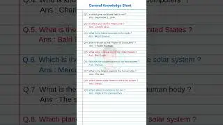 GK Questions in English short #shorts