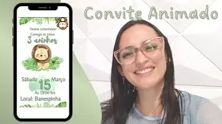 Como fazer convite animado no celular no canva\convite animado safari baby