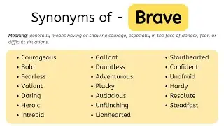 Synonyms Of Brave, Brave Synonyms Words List, Meaning and Example Words 