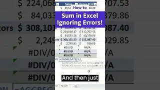 How to sum in Excel ignoring error values