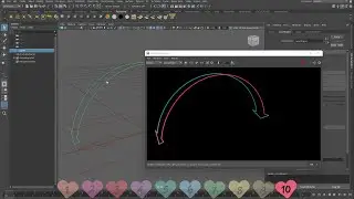 Autodesk Maya - Howto create a bended curve arrow control & how to render curve