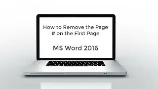 2019 - How to Remove the Page Number from the First Page of MS Word