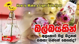 How to Make a Light Bulb Vase බල්බයකින් අලංකාර මල් බදුනක් සකසා ගන්නේ කෙසේද?