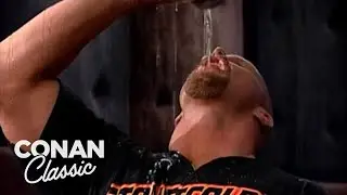 Stone Cold Steve Austin Demonstrates How To Drink A Beer | Late Night with Conan O’Brien