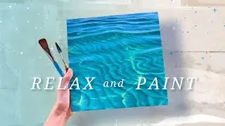 REAL TIME Paint With Me | 6 Hours Relaxing Music and Water Sounds | Ocean Oil Painting