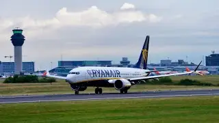 Ryanair Boeing 737 MAX 8-200 takeoff MAnchester Airport