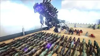 100 Giganotosaurs VS ARK Bosses | Cantex