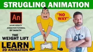 STRUGGLING ANIMATION|weight lift animation|how to create struggling animation in adobe animate cc