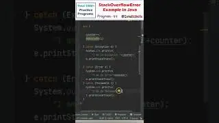 Program 91 | StackOverflowError Java Example #Shorts #java #coding #programming