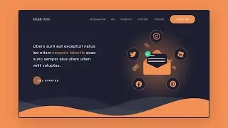 Landing Page Design With Animation Using HTML, CSS | Waves Animation, Dropdown Menu, Circle Rotation