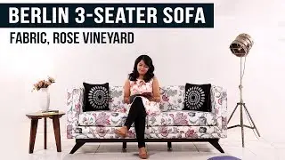 Berlin 3 Seater Fabric Sofa (Rose Vineyard) Online @ Cheapest Price