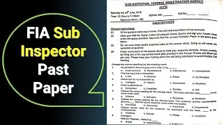 FIA Sub inspector Past paper 2021