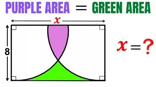 Calculate the length X of rectangle | Purple area = Green area | Important Geometry skills explained