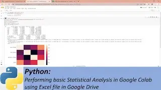 Python: Performing basic Statistical Analysis in Google Colab using Excel file in Google Drive