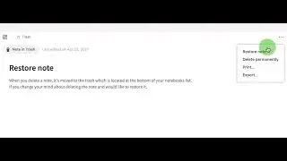 Restore a note from the trash in Evernote