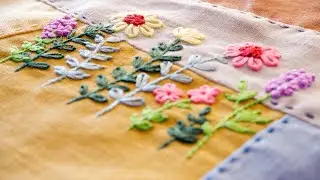 Amazing scrap fabric sewing project combines hand embroidery