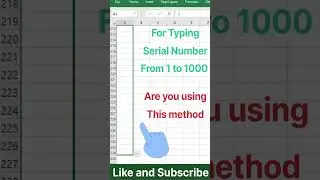 Type 1 to 1000 serial numbers easily #excel #shorts #exceltutorial #msexcel #exceltips