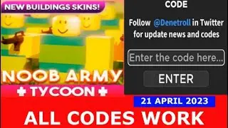 *ALL CODES WORK* Noob Army Tycoon 1 ROBLOX | April 21, 2023