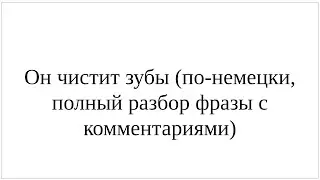 Как сказать по-немецки Он чистит зубы - подробный разбор всей фразы