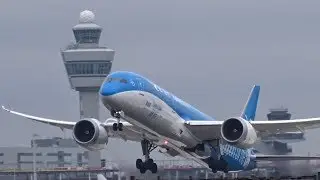 HEAVIES Taking Off B747, A350-1000, B787, B777, A330, B767 at Amsterdam Schiphol Airport