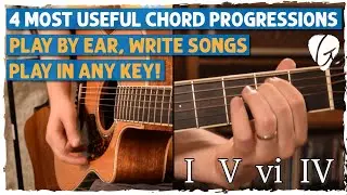 4 COMMON CHORD PROGRESSIONS EVERY GUITARIST SHOULD KNOW + Nashville Number System FOR BEGINNERS!