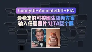 ComfyUI的逐帧可控图生视频方案，输入任意图片，让TA眨个眼！由AnimateDiff配合PIA模型实现