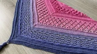 VELA FLOWER SHAWL - TRIANGLE SHAWL CROCHET PATTERN (FREE)