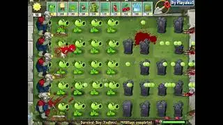 Plants vs. Zombies Lawn of Hell 2.2 - Repeaters Vs All 99999 Zombies coming out at 1411 flags.