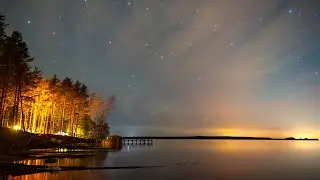 Осенняя ночь Таймлапс 4к Autumn Night Timelapse 4k