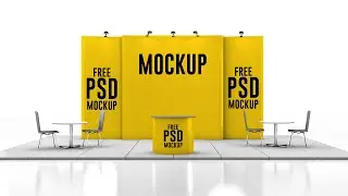 Exhibition Booth Mockup | Kiosk Free PSD Mockup