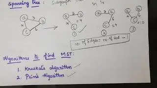 Minimum Spanning Tree | Graph Data Structures | DAA | Algorithms |