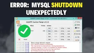 XAMPP ERROR : MySQL Shutdown unexpectedly [solved 2023]