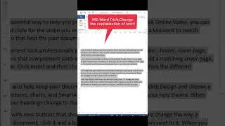 MS-Word Trick:Change the capitalization of text!!#shorts,#capital, #letters , #MSWordShortcut