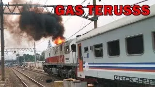 DITAHAN SINYAL LAMA DI CIPINANG !! Masinisnya Lokomotif CC 201 Kobong Paraaah Sampai Keluar Api !!