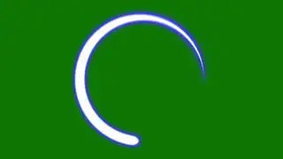 Circle Line Turning Rotating Neon Glow Effect on  Green Screen - Chroma Key - No Copyright