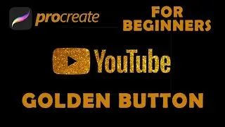 #Shorts | How To Create Golden YouTube Logo in PROCREATE #procreateshorts #youtubeshorts