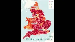 Civil legal aid map showing legal aid deserts in England and Wales