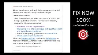 How to fix low value content in blogger 100% working