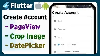 Flutter - Sign in & Sign up (2) Create Account ( PageView, CropImage ) example, tutorial