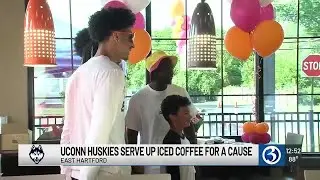 UConn players visit local Dunkin