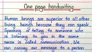 One page handwriting || English writing || 1 page writing in english