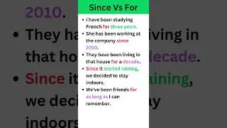 Since and For Use in English Grammar | Since Vs For 